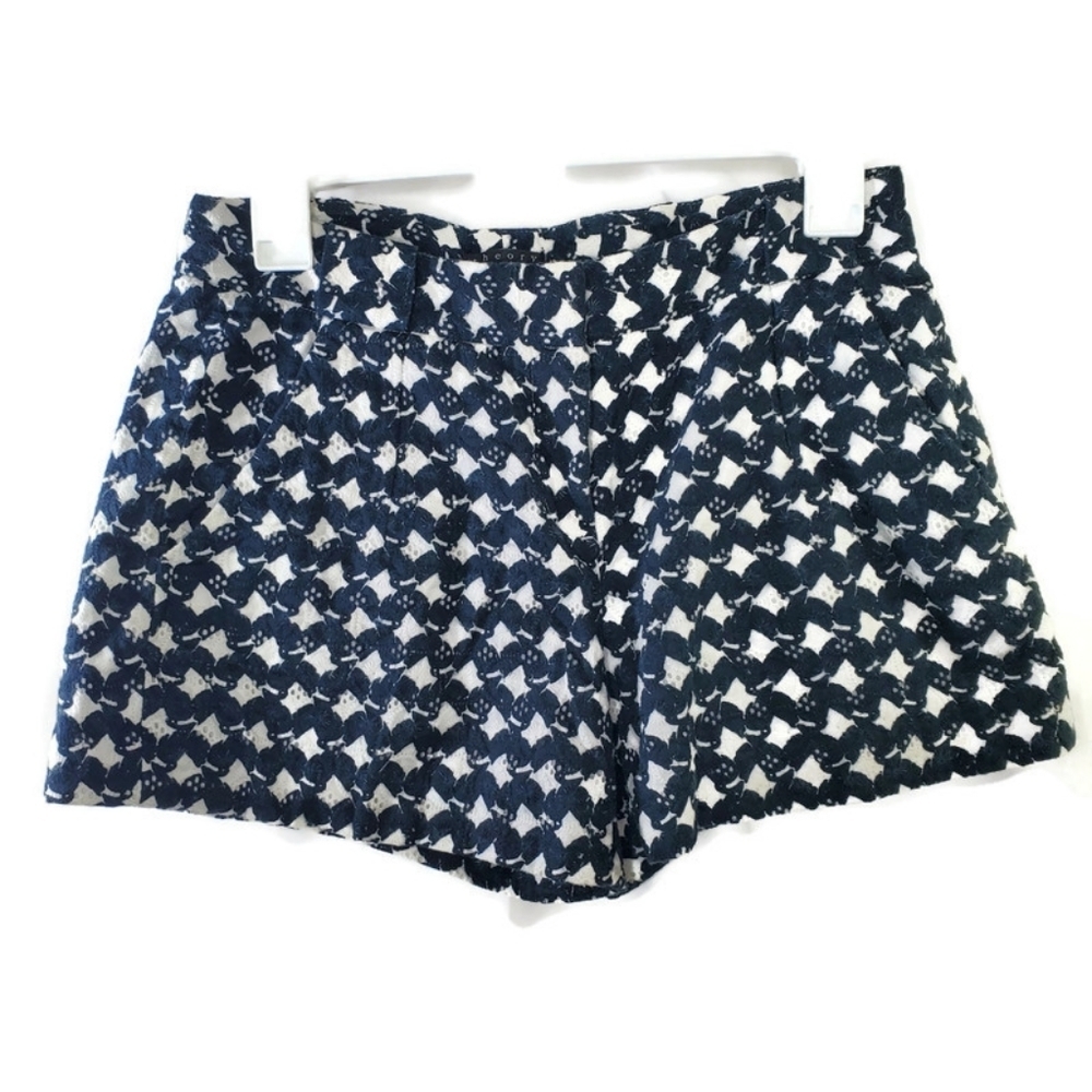 Theory Eyelet Black and White 100% Cotton Shorts Size 2
